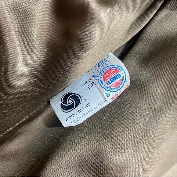 Vintage New England mackintosh beige brown wool blend neutral pea coat 10 medium - Picture 4 of 12